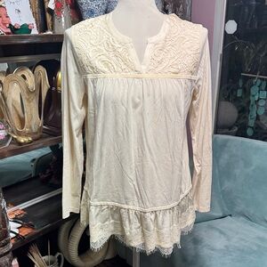 Elegant Cream Lace Women's Top